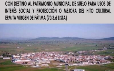 PLAN ESPECIAL PARA EL ESTABLECIMIENTO DE RESERVA DE TERRENOS CON DESTINO AL P.M.S. PARA USOS DE INTERÉS SOCIAL Y PROTECCIÓN O MEJORA DEL HITO CULTURAL ERMITA VIRGEN DE FÁTIMA